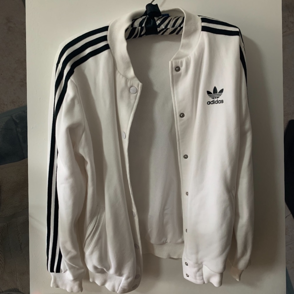 White adidas bomber jacket